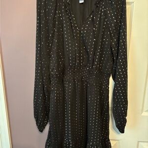Elegant Black Polka Dot Dress